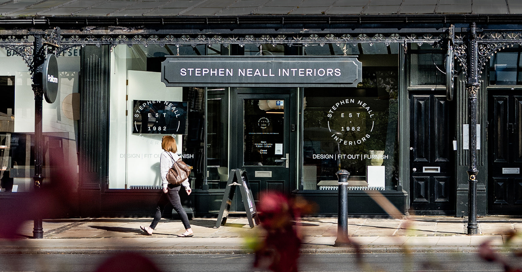 An exterior photograph of Stephen Neall Interiors in Harrogate