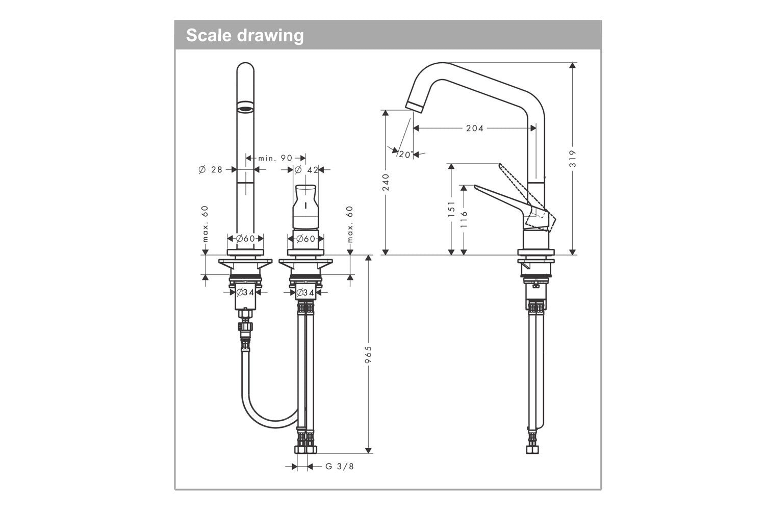 Ex-Display Hansgrohe Pro AXOR Citterio M Kitchen Tap