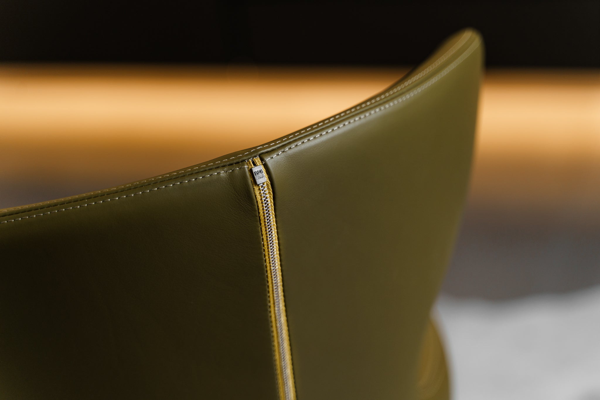 (SOLD) B&B Italia Papilio Low Stool in Thyme Green Leather