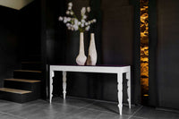 AndyG Console Table with Purple Glass Top