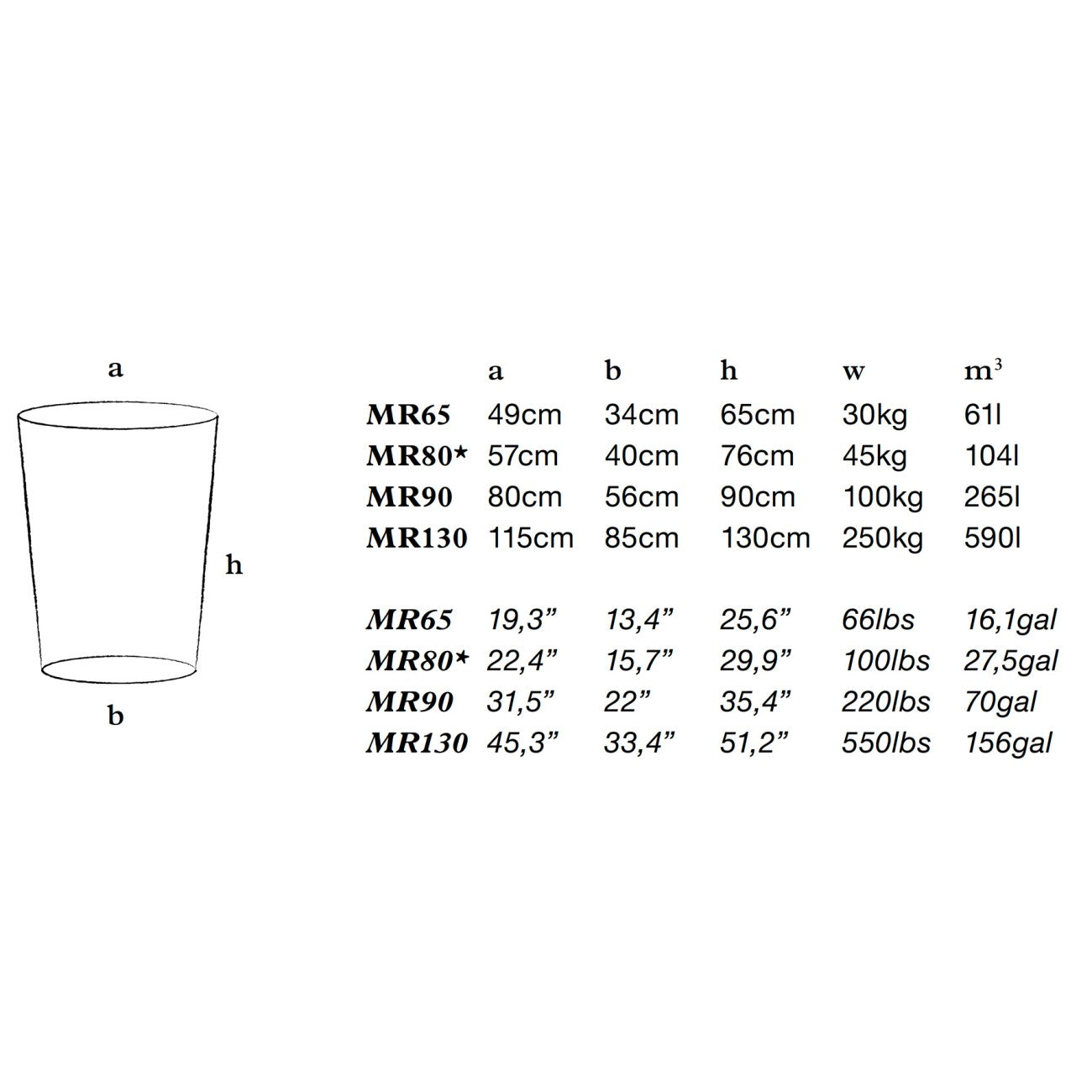 Atelier Vierkant Planter MR65G Grey
