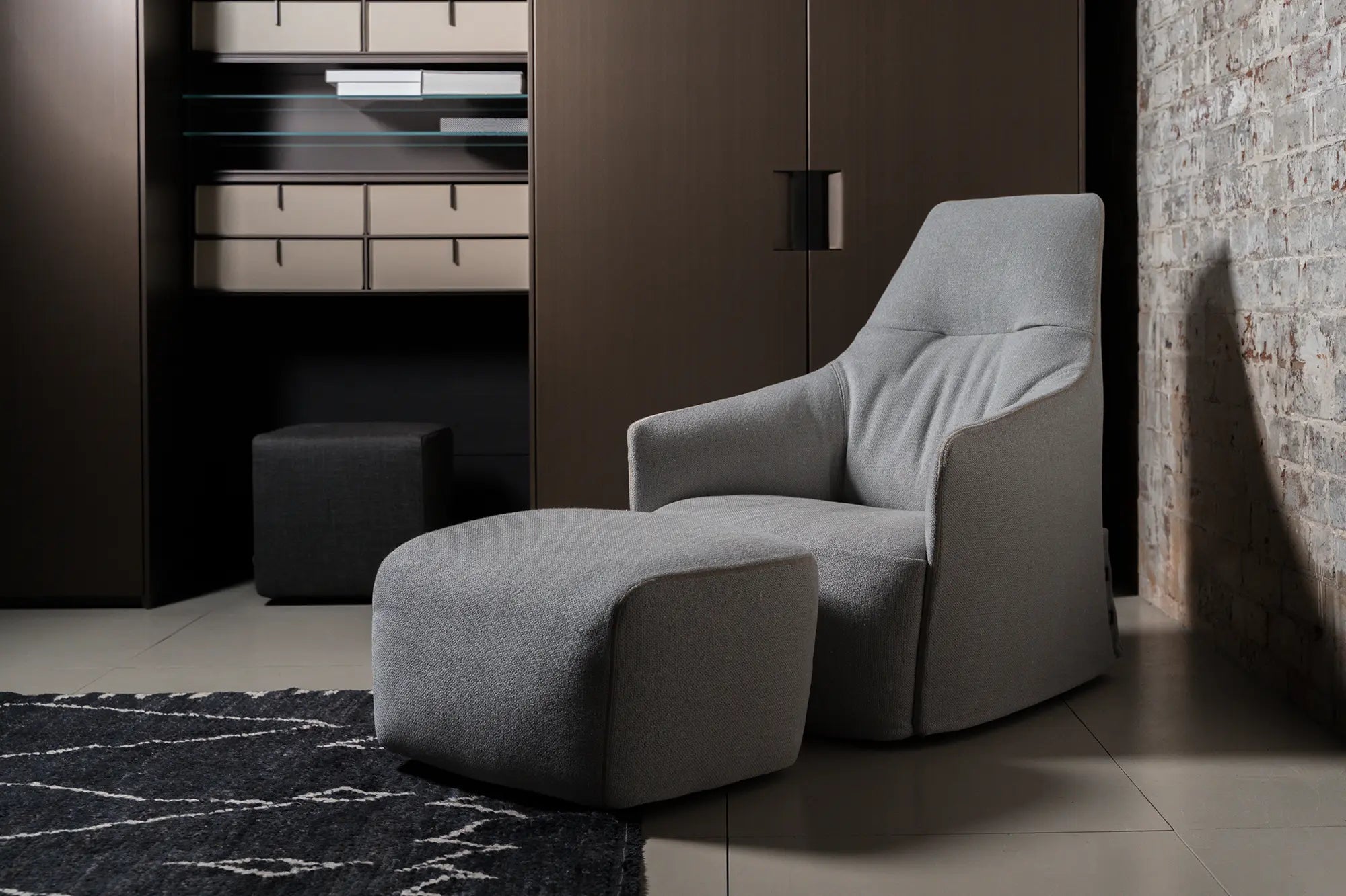 Poliform Santa Monica Armchair with Footstool
