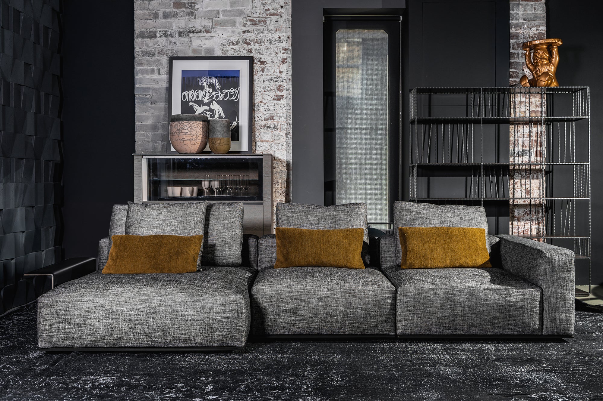 Poliform Westside Soft Sofa (Itaca 111 Grafite)