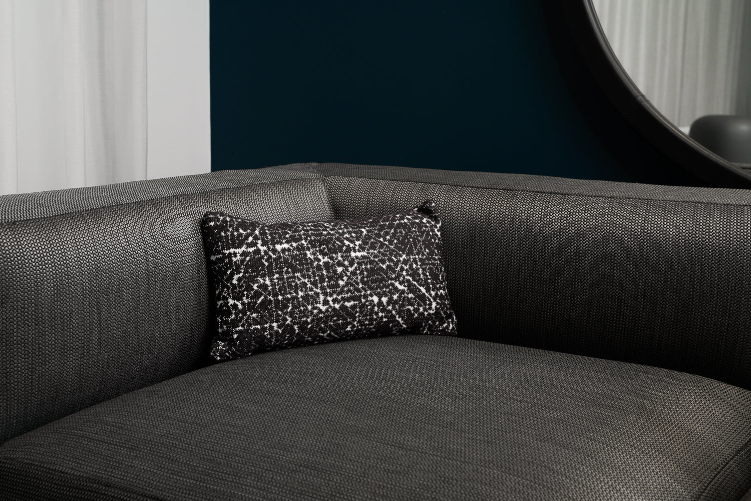 Talenti Black Abstract Outdoor Cushion 45x25