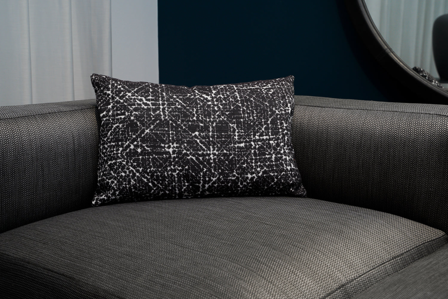 Talenti Black Abstract Outdoor Cushion 60x40