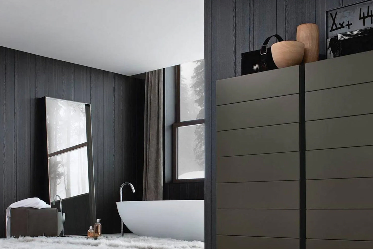 Poliform Sara Mirror Carbone / Black