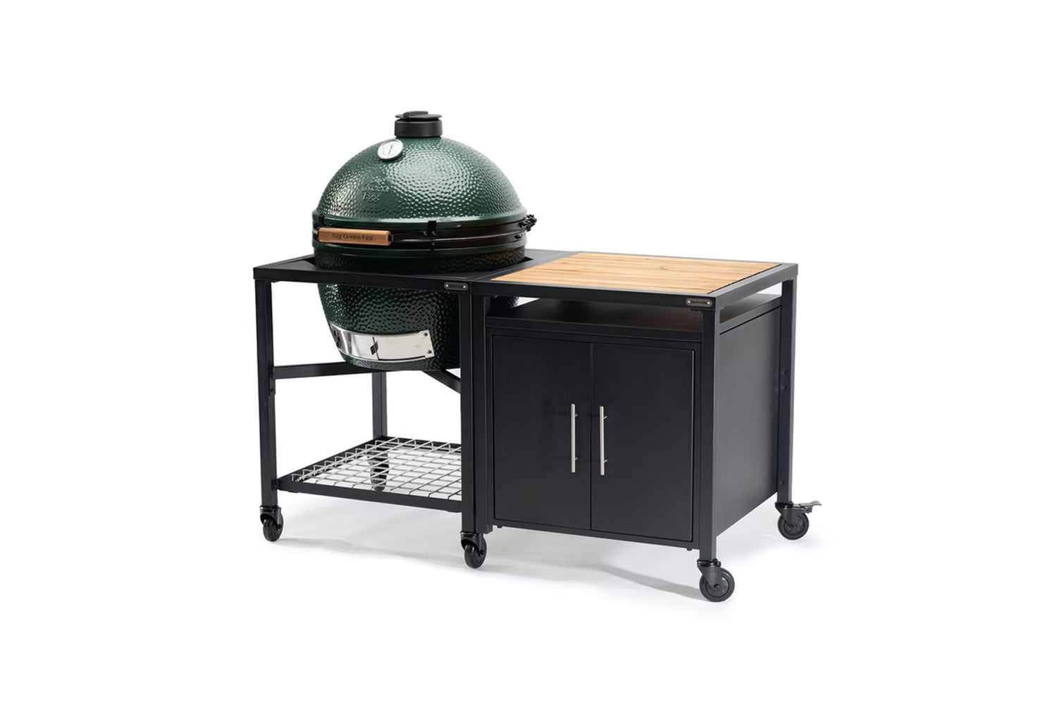 Big Green Egg Modular Nest + Expansion Cabinet + Acacia Shelf