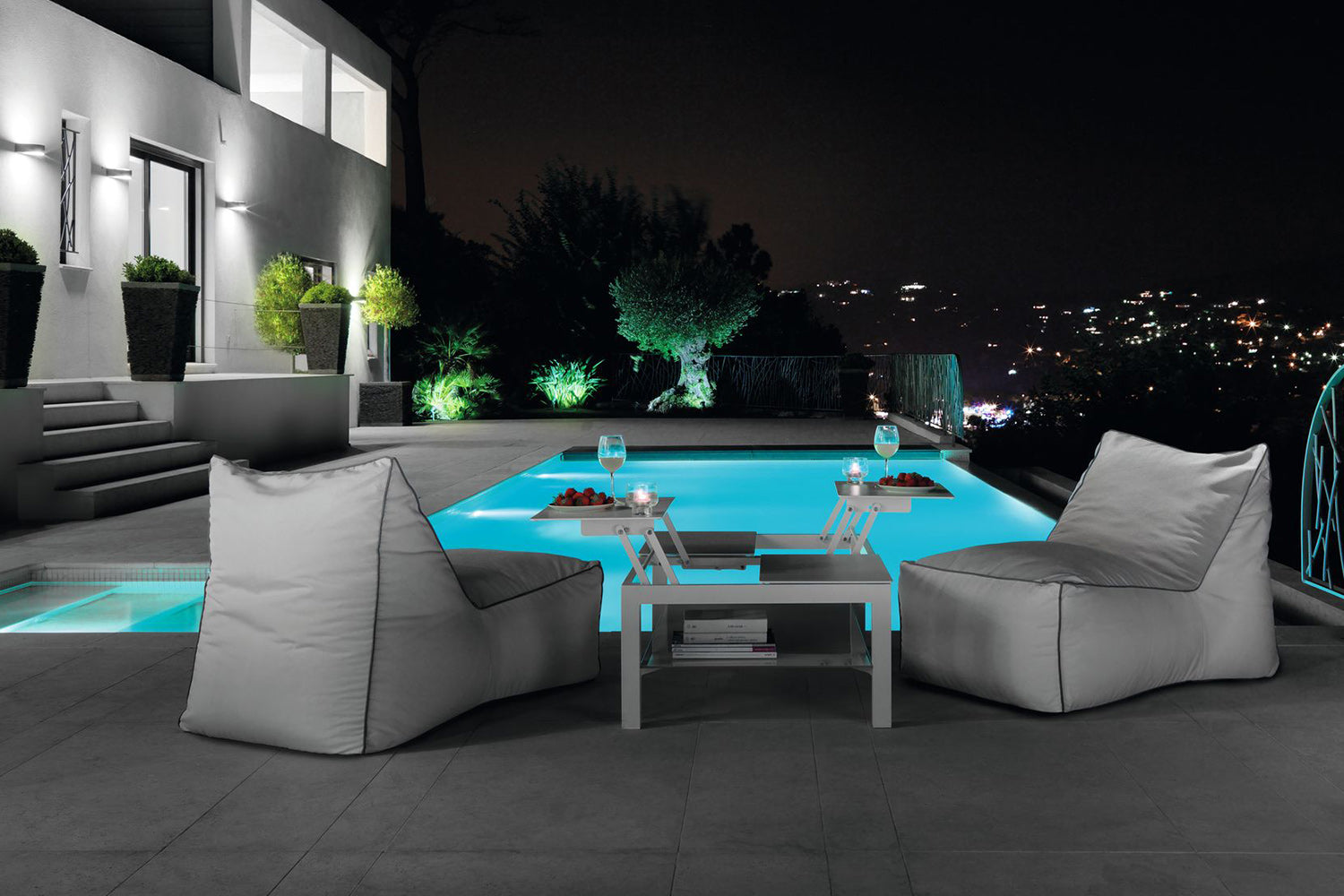 Talenti Scacco Living Armchair Grey/White Pipe