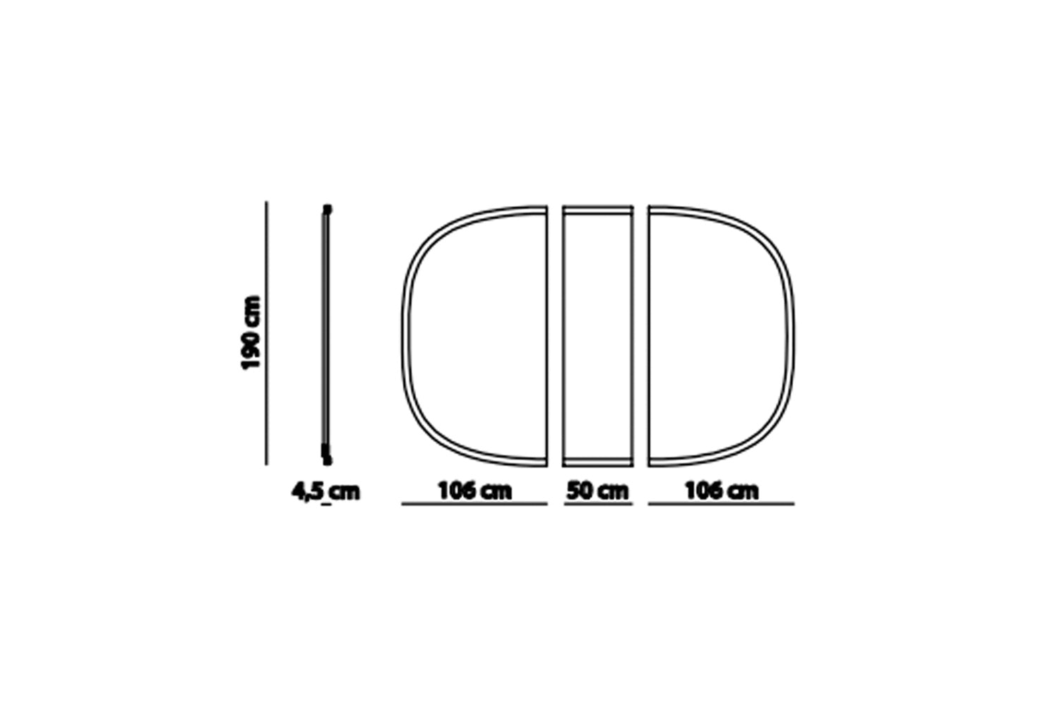 Baxter Torino 3 Piece Mirror