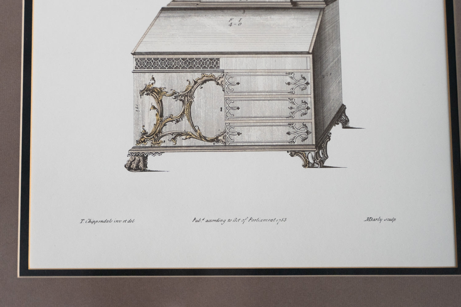 Architectural Print - Desk and Bookcase V4