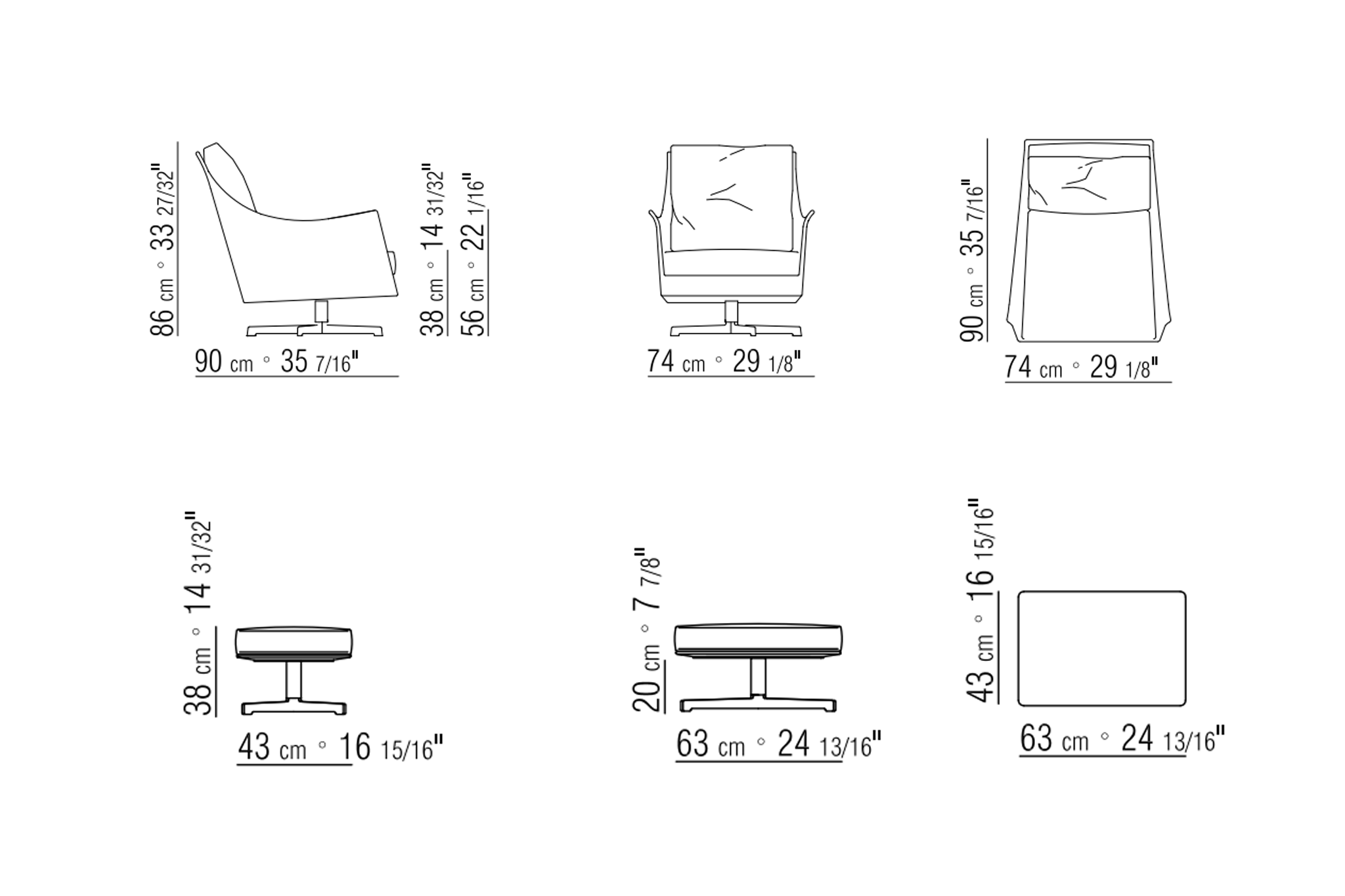 Flexform Boss Armchair with Footstool