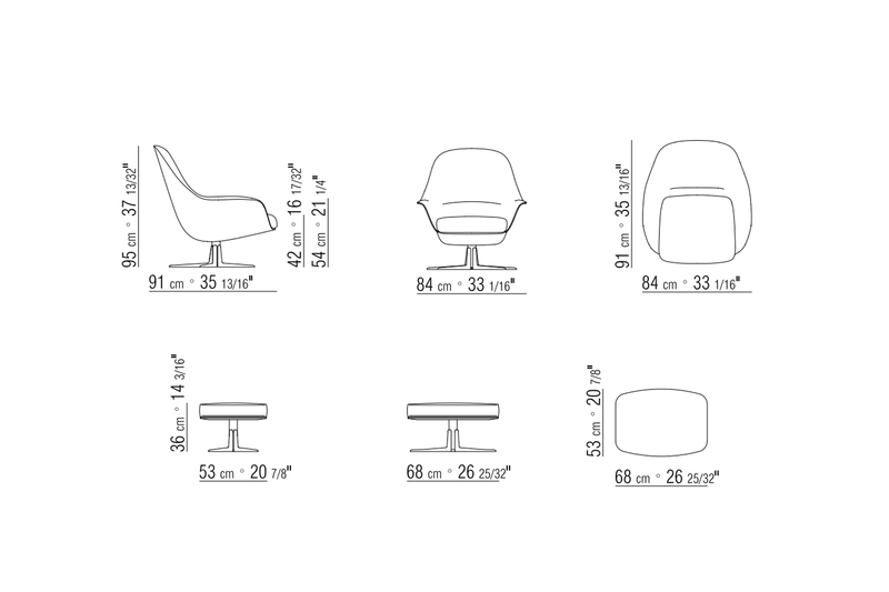 Flexform Sveva Soft Armchair with Footstool