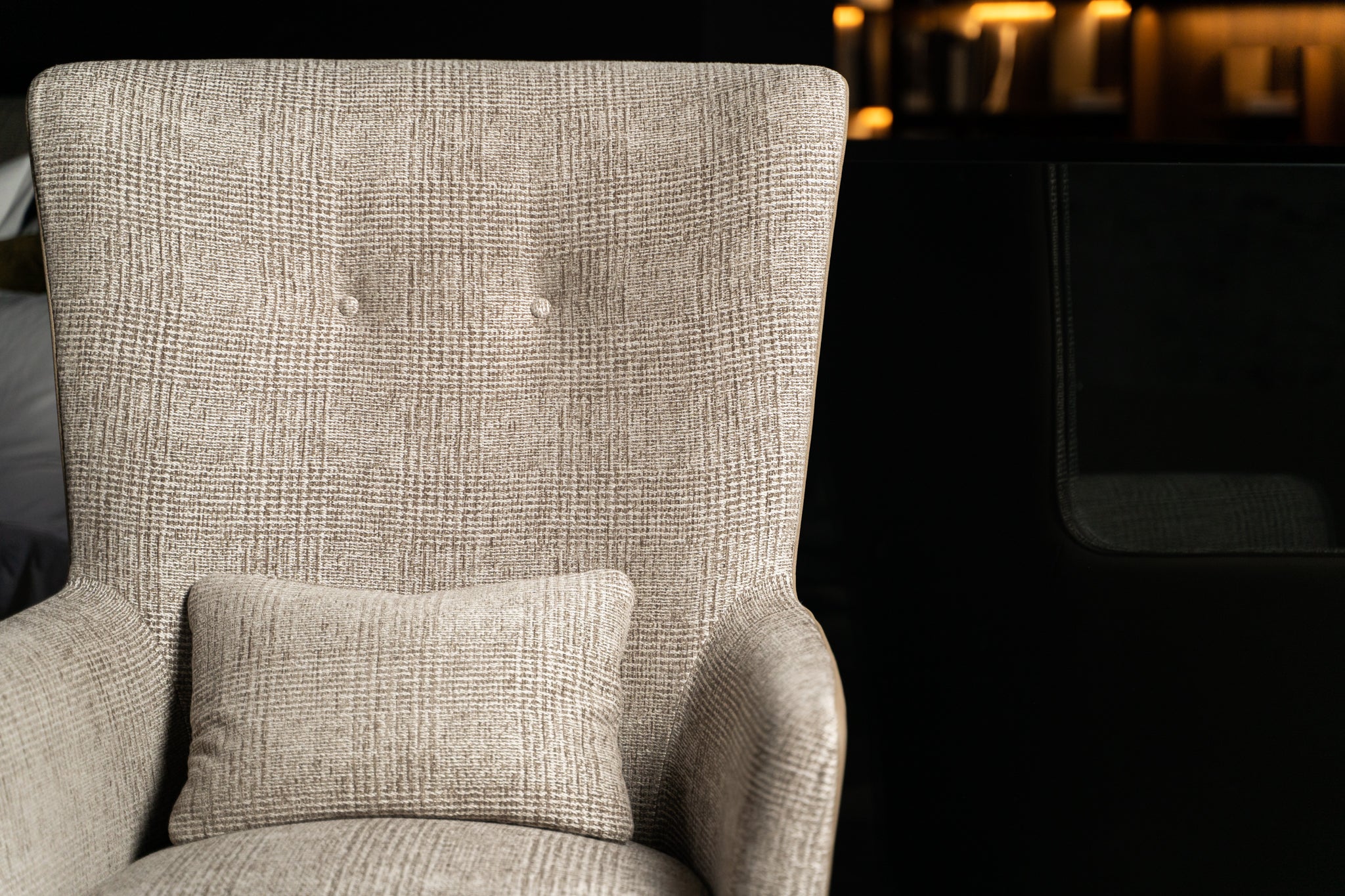 (SOLD) Poliform Gentleman Armchair and Footstool