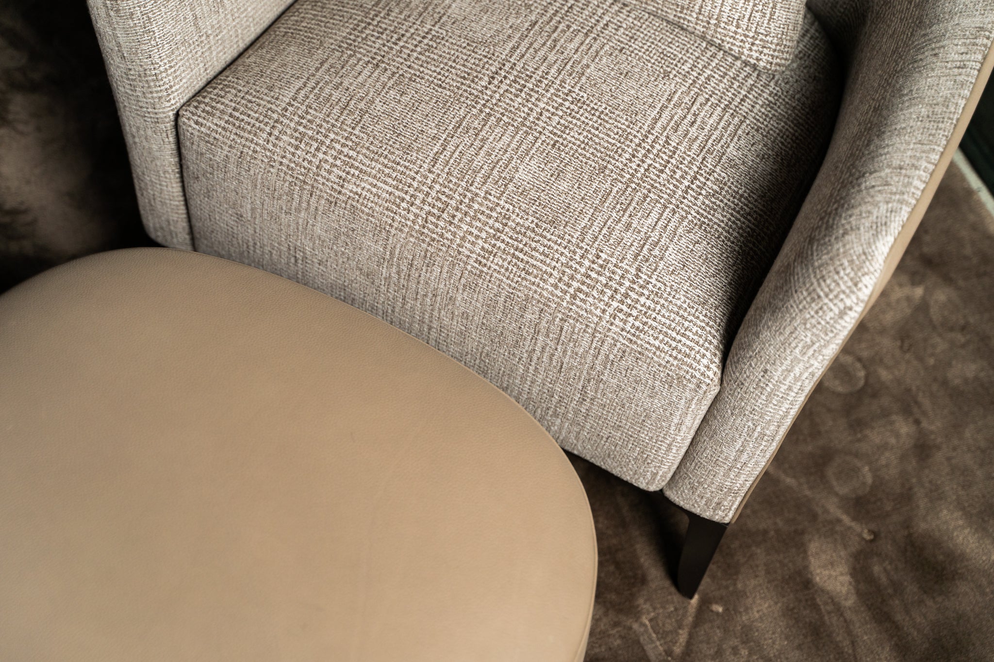 (SOLD) Poliform Gentleman Armchair and Footstool